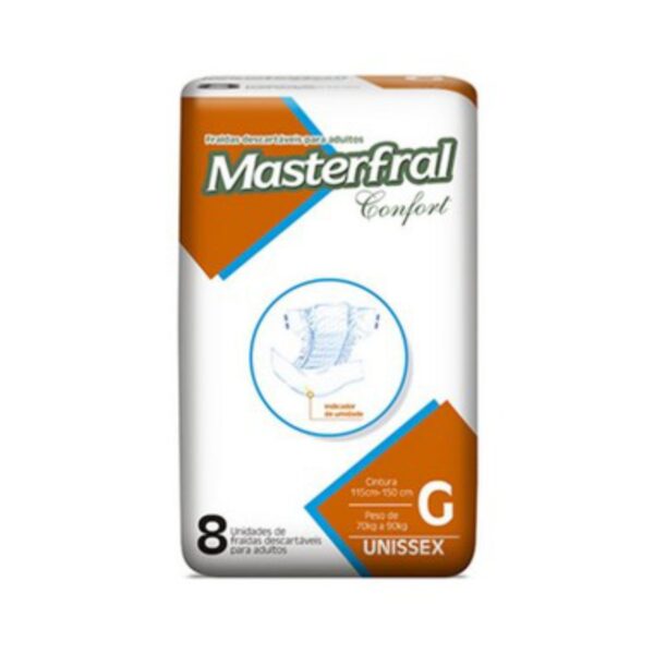 Fralda Masterfral Confort - Tamanho G - Pacote 8 unidades