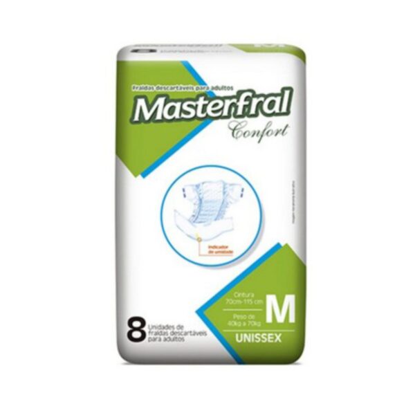 Fralda Masterfral Confort – Tamanho M – Pacote 8 unidades