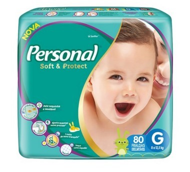 Fralda Personal Baby Hiper – Tamanho G – Pacote 80 unidades