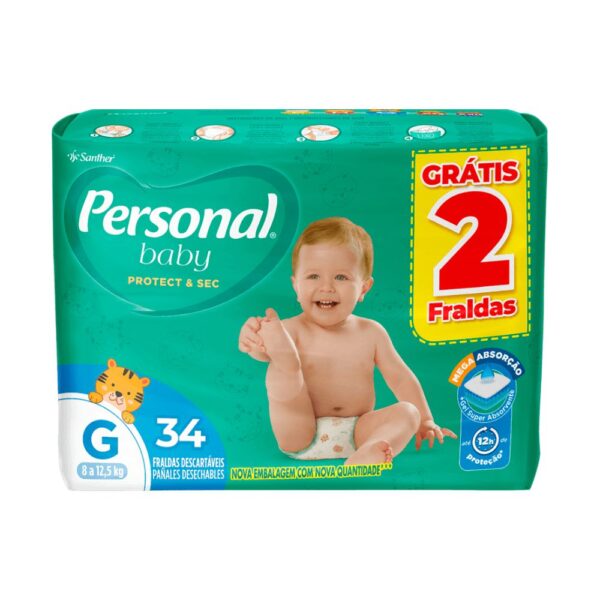 Fralda Personal Baby Mega – Tamanho G c-34 unidades