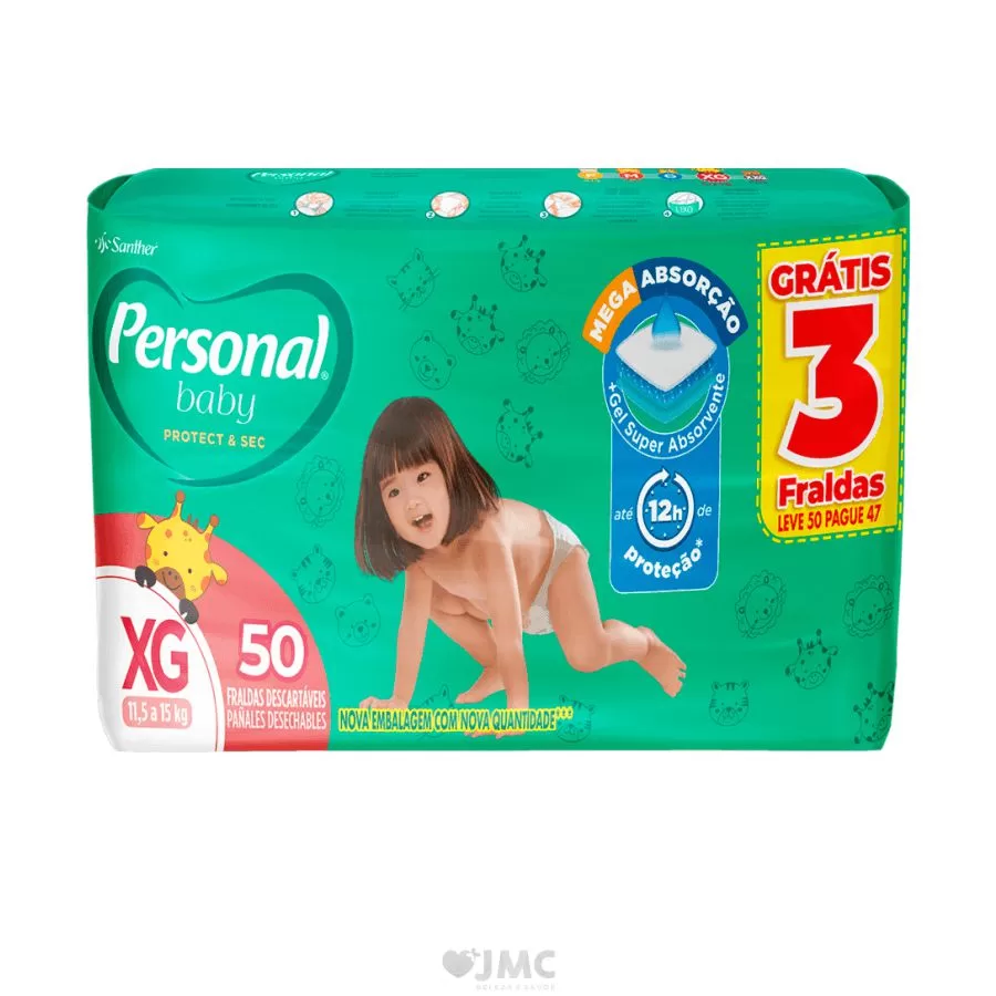 Fralda Personal Baby Hiper – Tamanho XG c-50 unidades