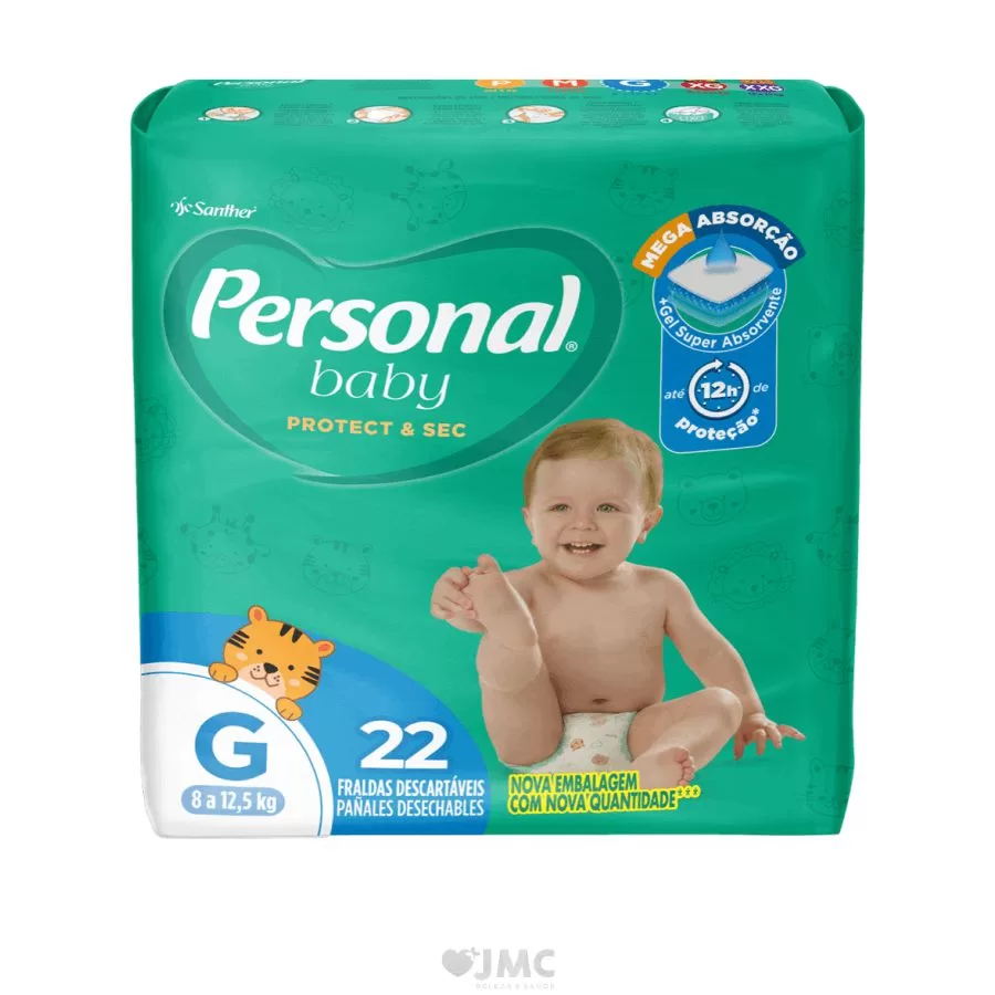 Fralda Personal Baby Jumbo – Tamanho G c-22 unidades