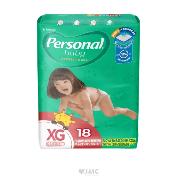 Fralda Personal Baby Jumbo - Tamanho XG c/18 unidades