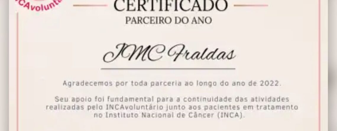 Certificado JMC Fraldas IncaVolutário