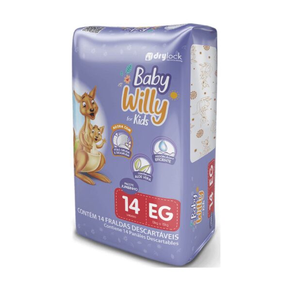 Fralda Baby Willy For Kids Jumbinho - Tamanho XG c/14 unidades