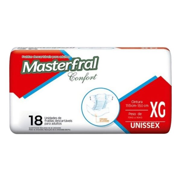 Fralda Masterfral Confort Mega - Tamanho XG - Pacote c/18 unidades