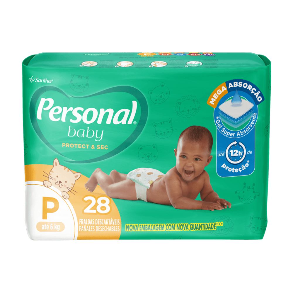Fralda Personal Baby Jumbo – Tamanho P c-28 unidades